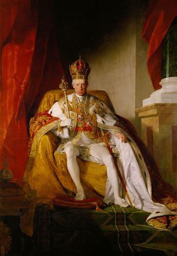 Friedrich von Amerling Emperor Franz I. of Austria wearing the Austrians imperial robes oil painting image
